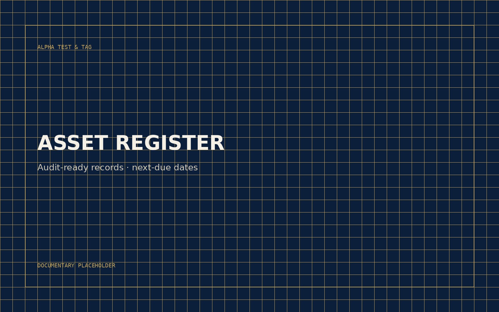 Asset register on tablet